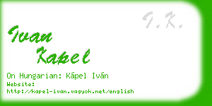 ivan kapel business card